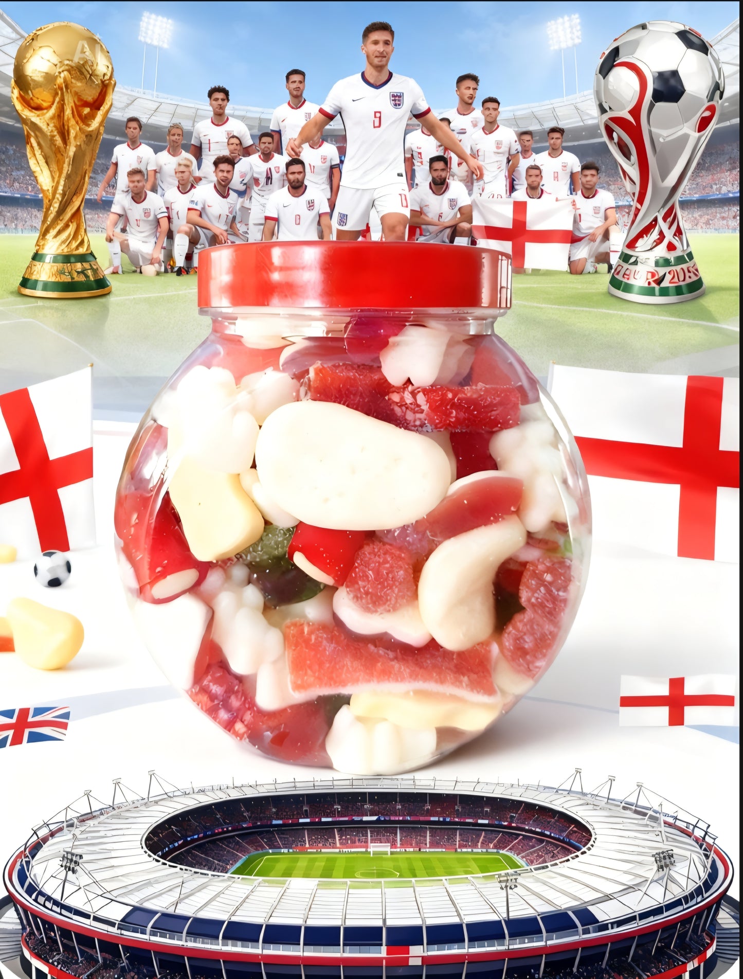England World Cup Round Jar - 500g