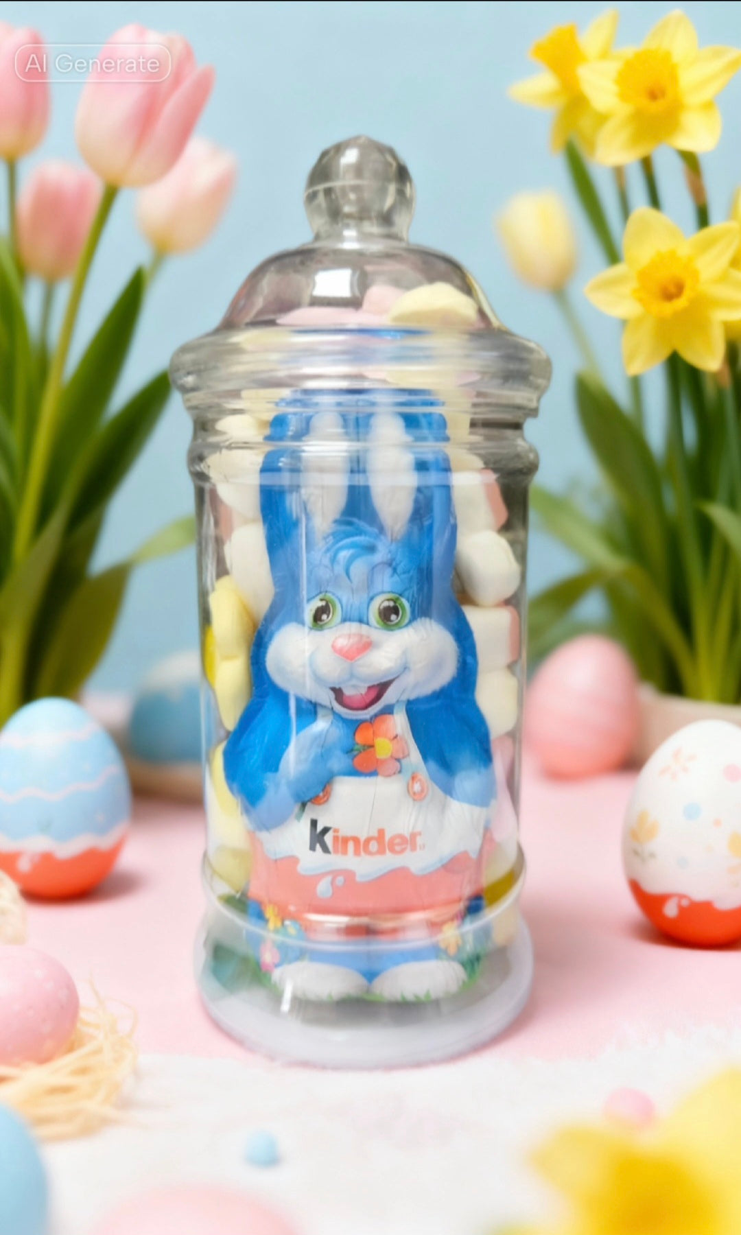 Victorian Jar Easter Sweets Mix with Kinder Chocolate Bunny