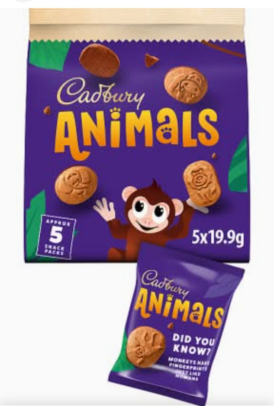 Cadbury's Animal Biscuits x5 Snack packs