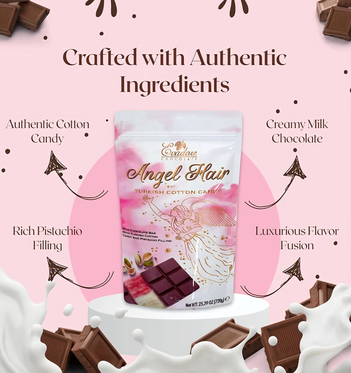 Angel Hair Turkish Cotton Candy Chocolate Bar 90g