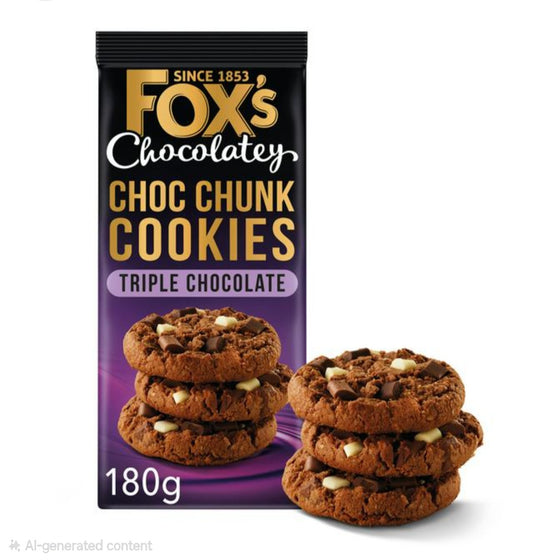 Fox's Triple Chocolate Choc Chunk Cookies 180g