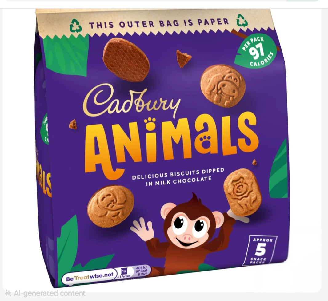 Cadbury's Animal Biscuits x5 Snack packs