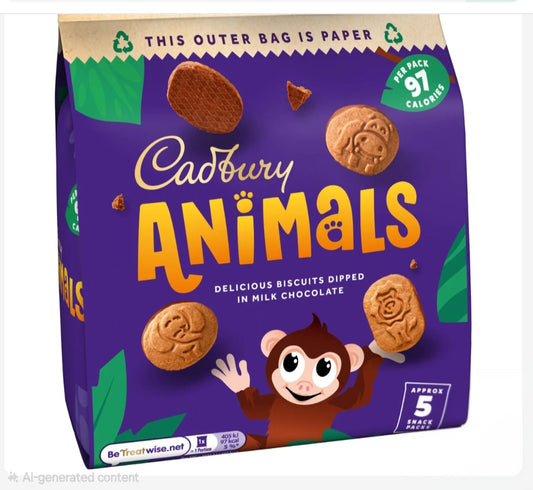 Cadbury's Animal Biscuits x5 Snack packs